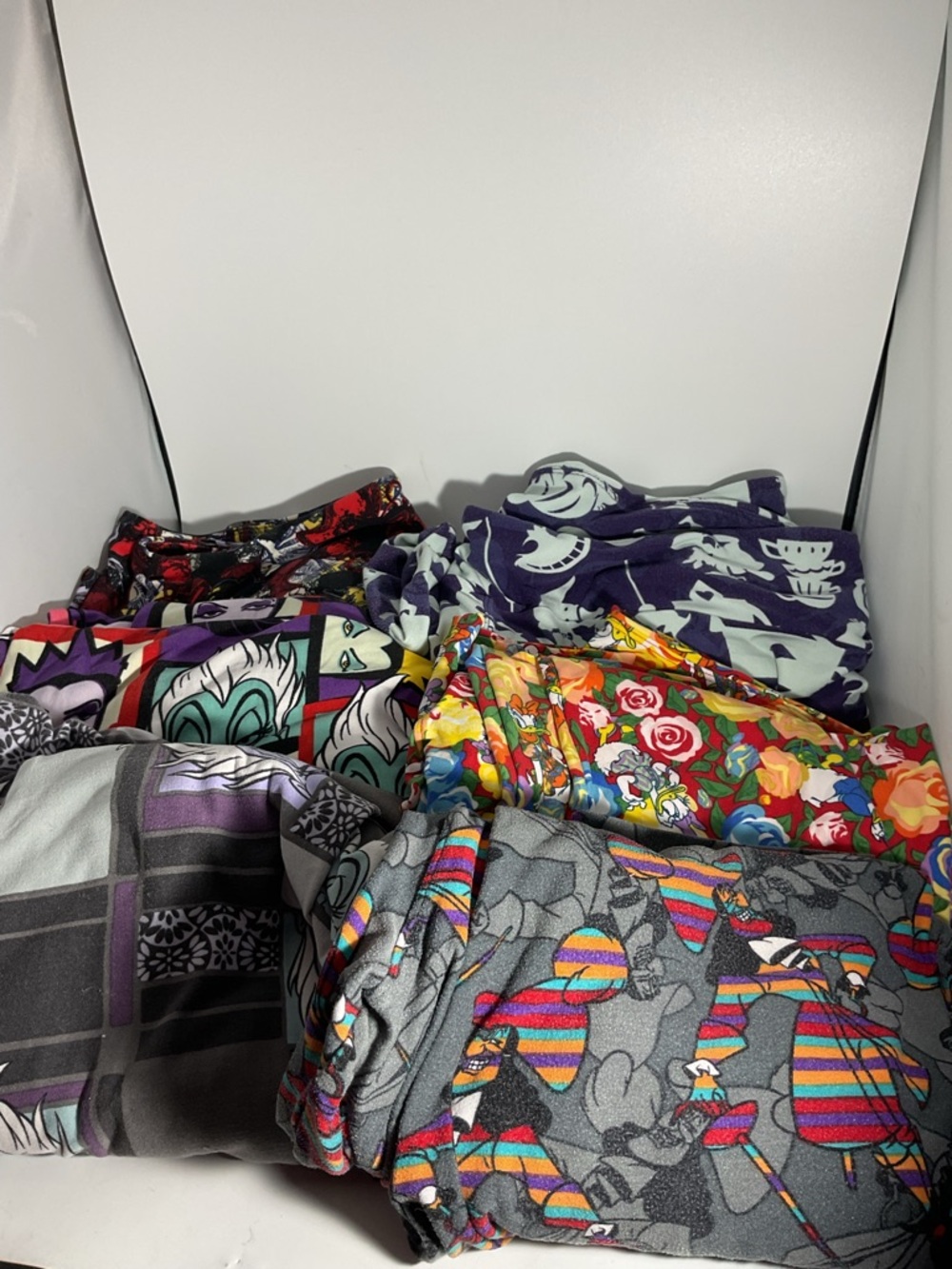 LuLaRoe Disney Patterned Leggings - Villains, Alice, Daisy Duck Size TC and TC2